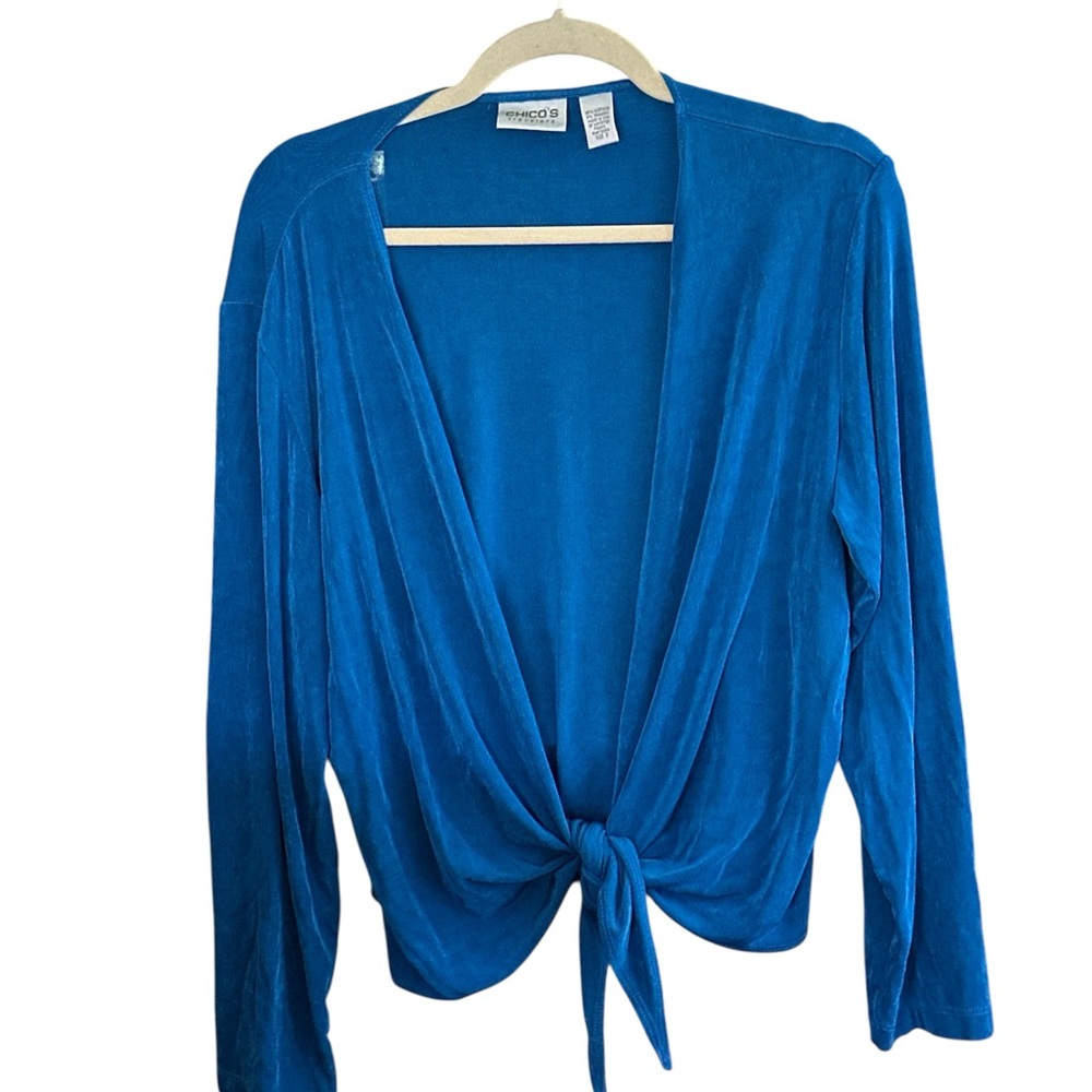 Chicos Travelers Tie-Front Cardigan
